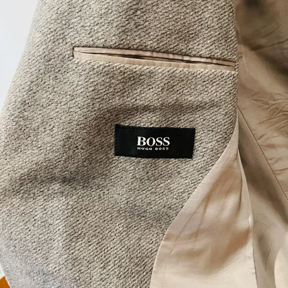 Hugo Boss Baldessarini Sport Coat 42 R Gray Wool Angora 3 Button